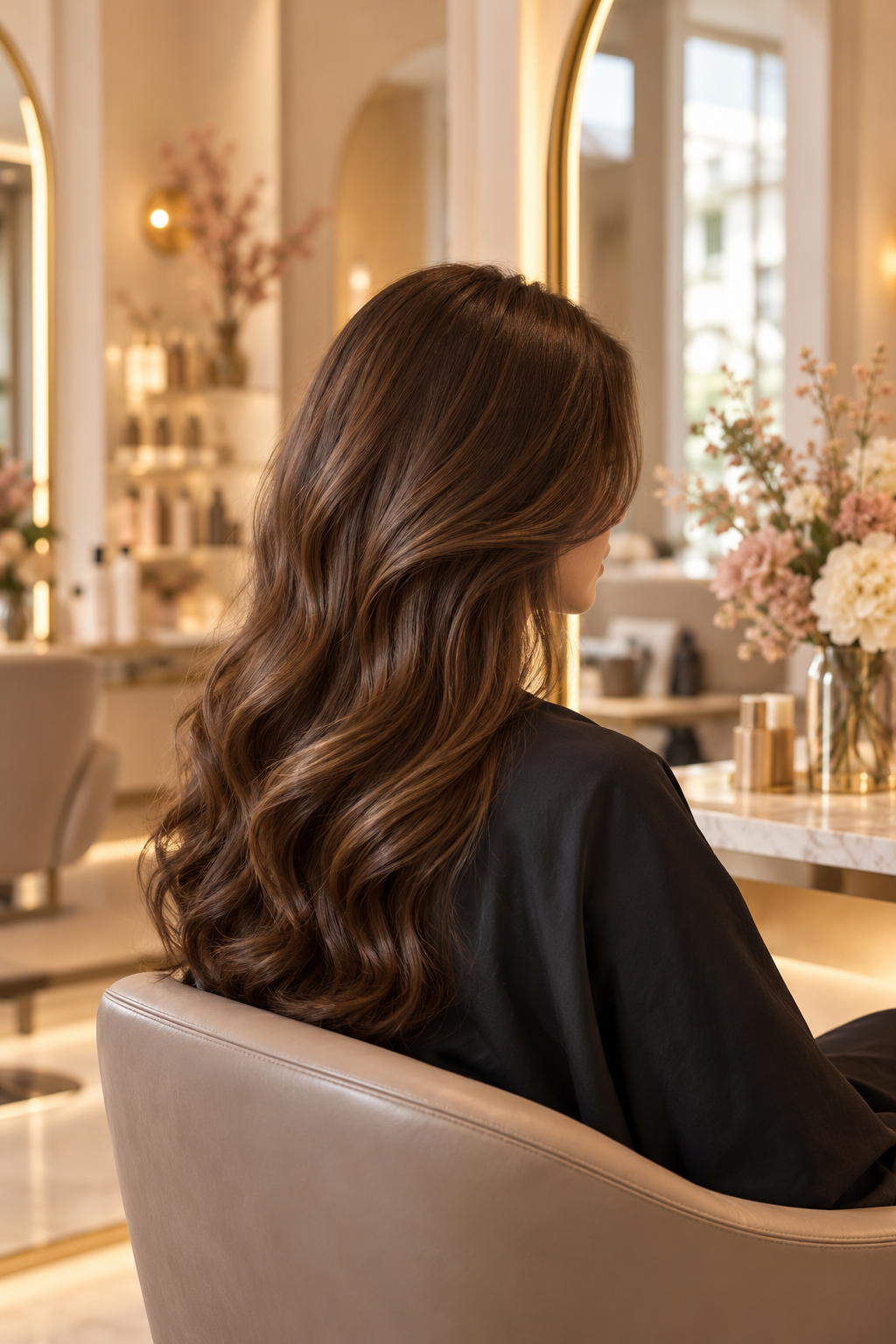Braunes Haar mit warmen Highlights